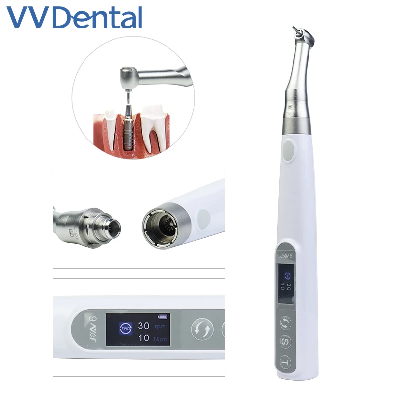 VVDental стоматологический электрический динамометрический ключ для имплантатов, оснащенный 16 шт. зажимом для файлов, универсальная отвертка, стоматологические инструменты