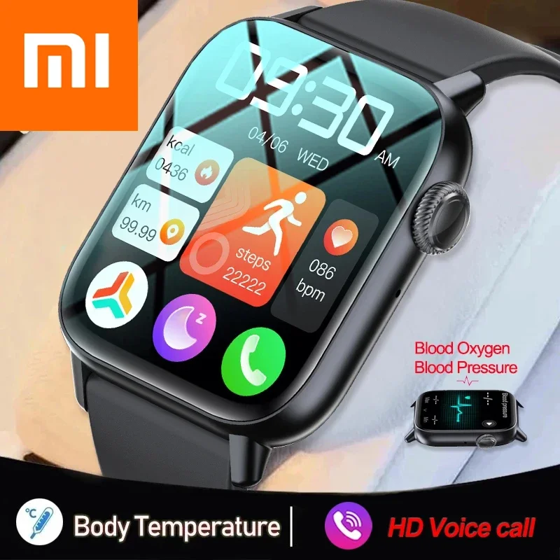 Xiaomi Bluetooth Call Смарт-часы 1,83 HD 240*280 Экран True Blood Oxygen Термометр для тела Смарт-часы для женщин 100+ Спортивный режим