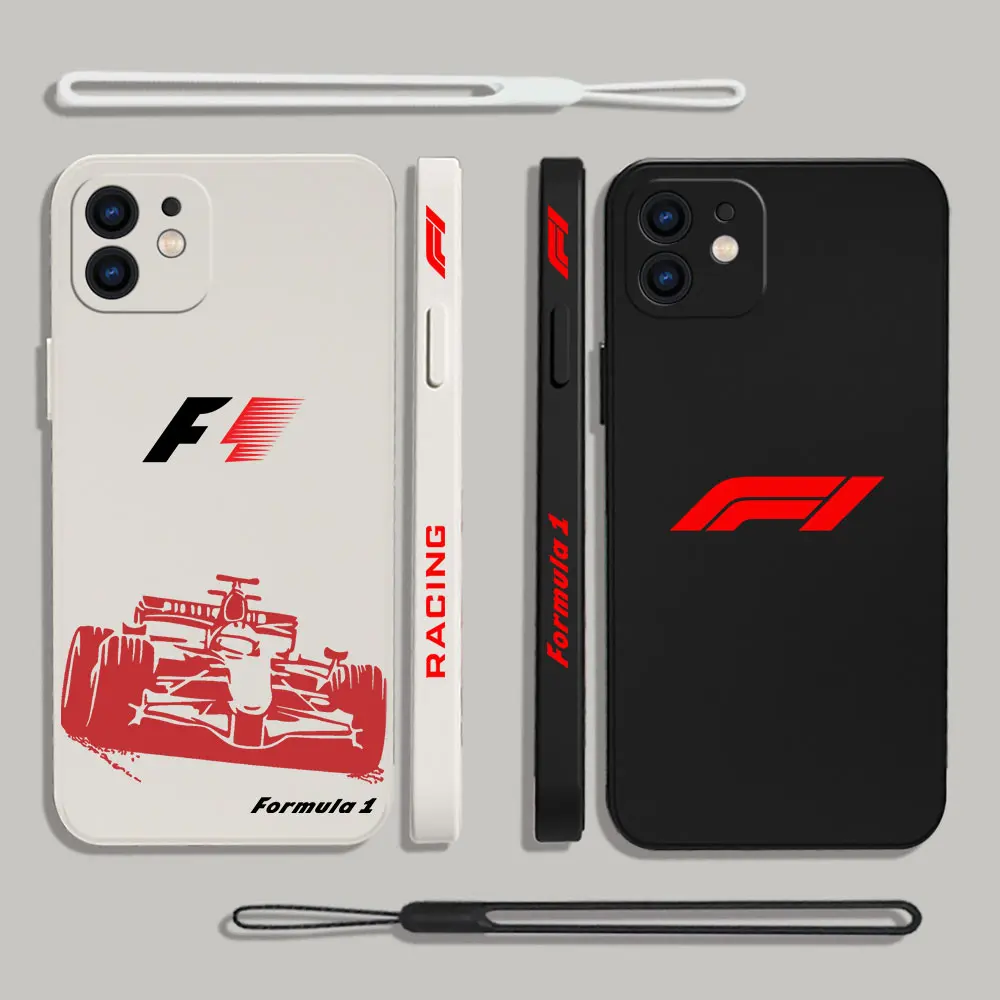 Формула 1 F1 чехол для телефона iPhone 15 14 13 12 11 Pro Max Mini X XR XS SE 2020 8 7 Plus 6 6S Plus силиконовый чехол с ремешком