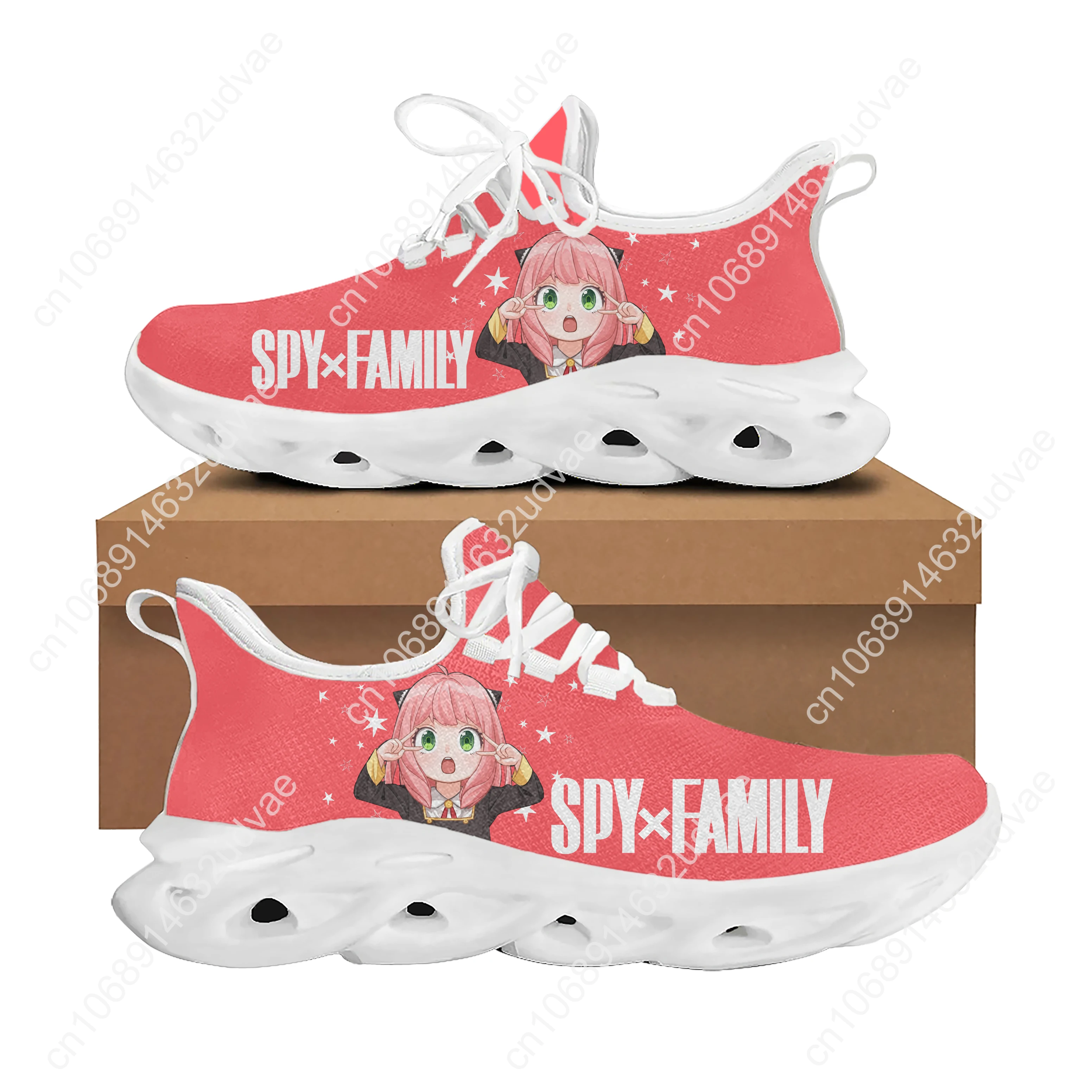 Фото SPY×FAMILY кроссовки на плоской подошве, мужские и женские подростковые спортивные кроссовки, высококачественная ковбойская обувь с героями мультфильмов на заказ, сетчатая обувь на шнуровке №2