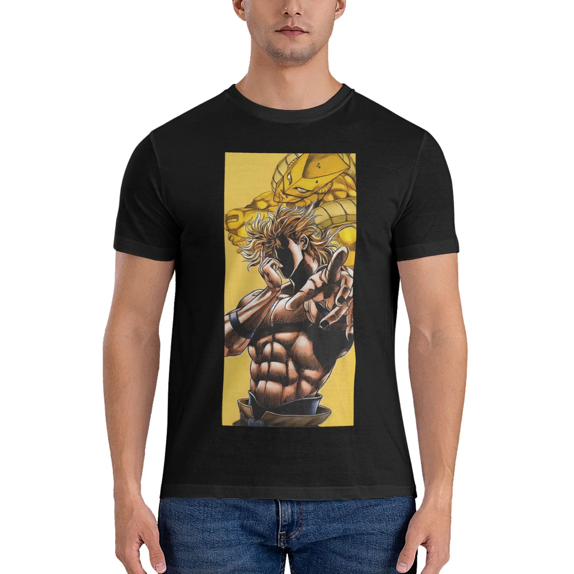Фото Mens Womens J-Jojo Man B-Bizzare Shirt Pure Cotton Graphic Printing Tee Shirts Japanese Anime Clothing Outfits TS013 №2