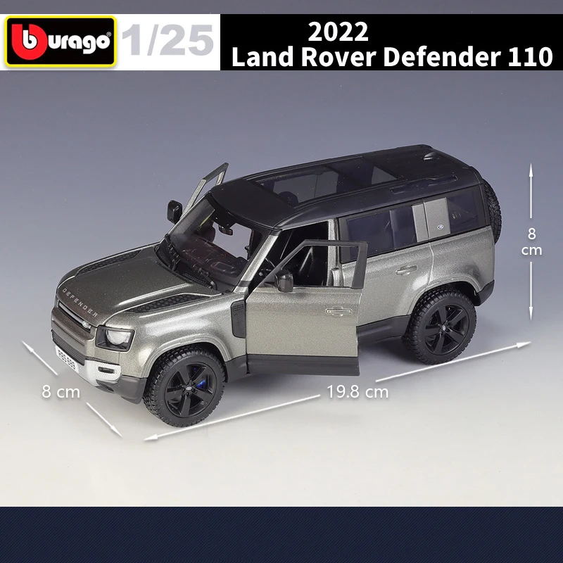 Фото Bburago 1:24 Land Rover Defender 110 SUV, легкосплавный автомобиль, литье под давлением и игрушечный транспорт, модель автомобиля, миниатюрная масштабная модель автомобиля, игрушка для детей №5