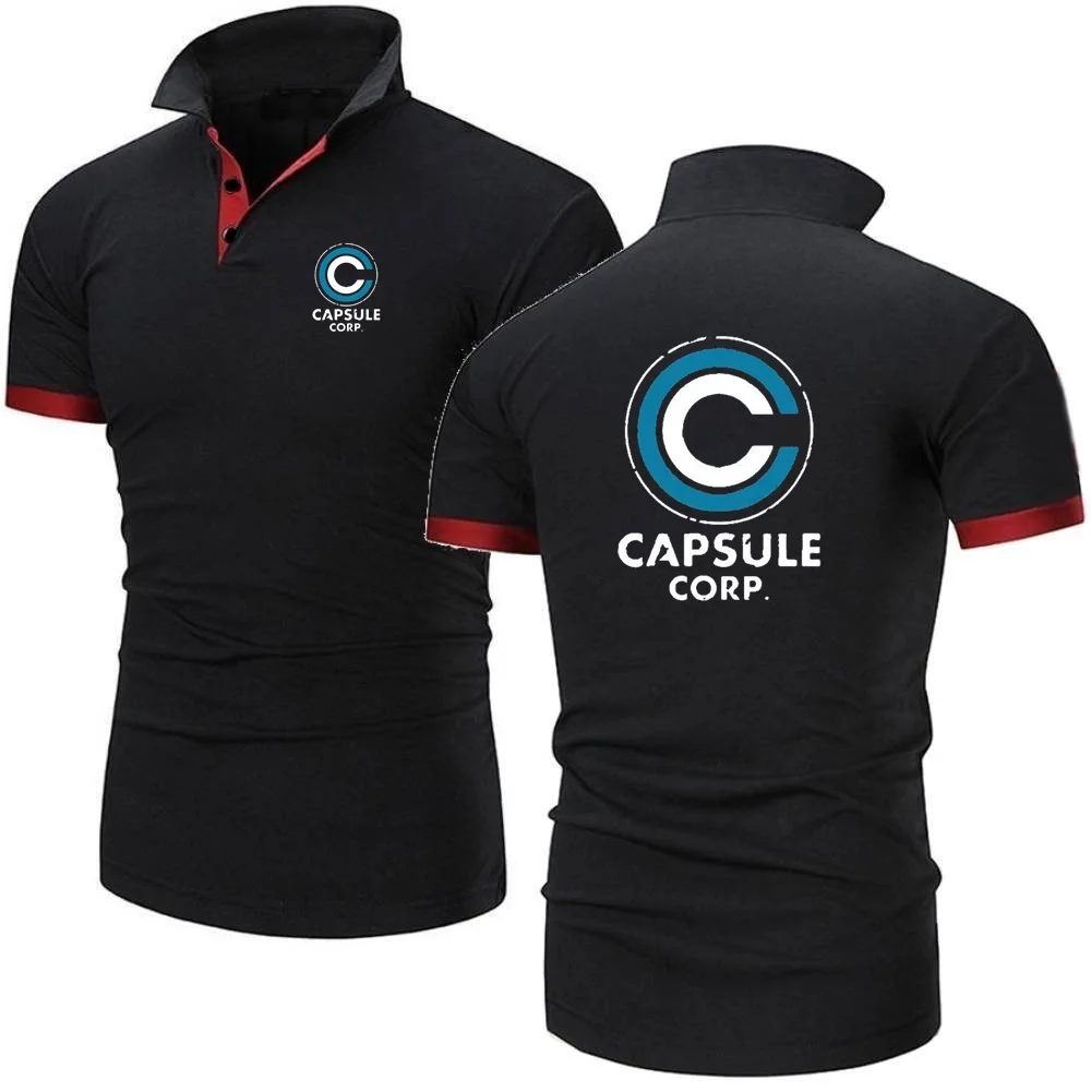 Фото Новые молодежные мужские рубашки поло, футболки, футболки Capsule Corp Office ​ Мужские популярные футболки с лацканами, трикотаж с короткими рукавами Sportwe, размер S-8XL №2