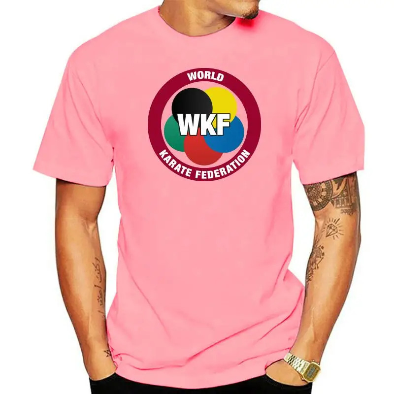 New WKF World Karate Federation Logo Men's White T-Shirt Size S M L XL 2XL 3XL