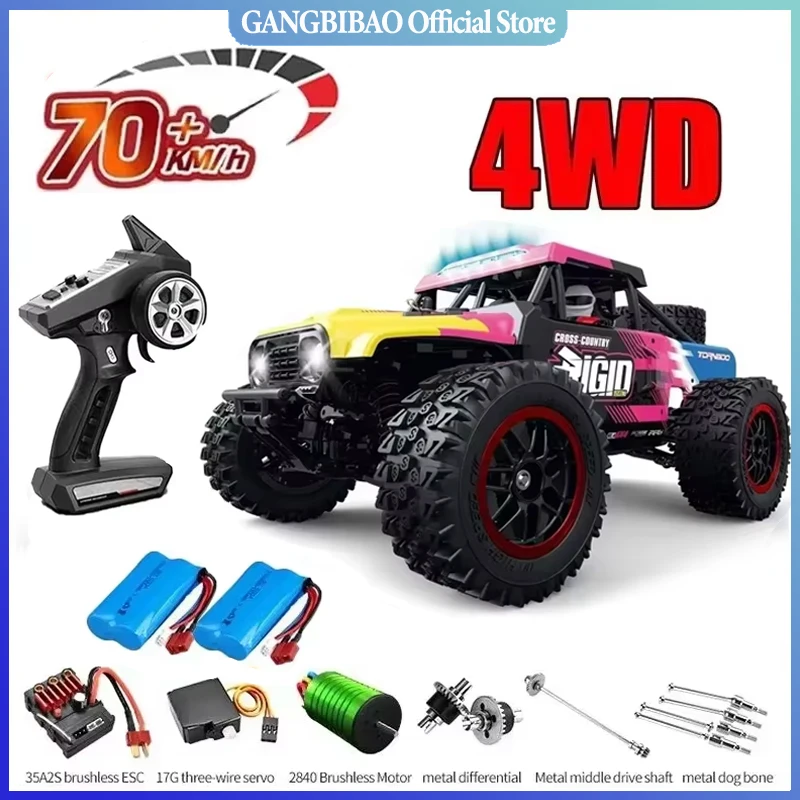 JJRC 8805 RC 4x4 Автомобильный бесщеточный двигатель 70 км/ч Высокоскоростной дрейфующий монстр-трак 2,4G со светодиодной подсветкой Игрушка для взрослых и детей в подарок