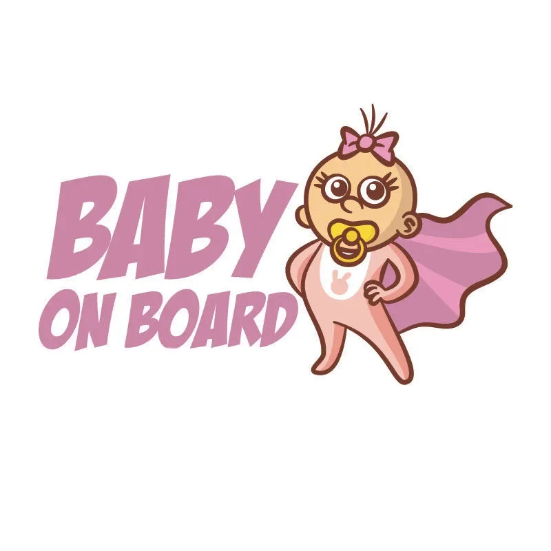 Warning BABY ON BOARD Lovely Girl Automobiles MotorcyclesRefrigerator Laptop Accessories Waterproof SunscreenPVC Decals