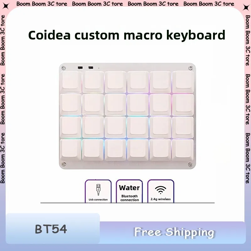 Мини-клавиатура Coidea Bt54, 54 клавиши, 35 клавиш, трехрежимная беспроводная Bluetooth, офисная мультимедийная клавиатура, индивидуальные подарки для геймеров