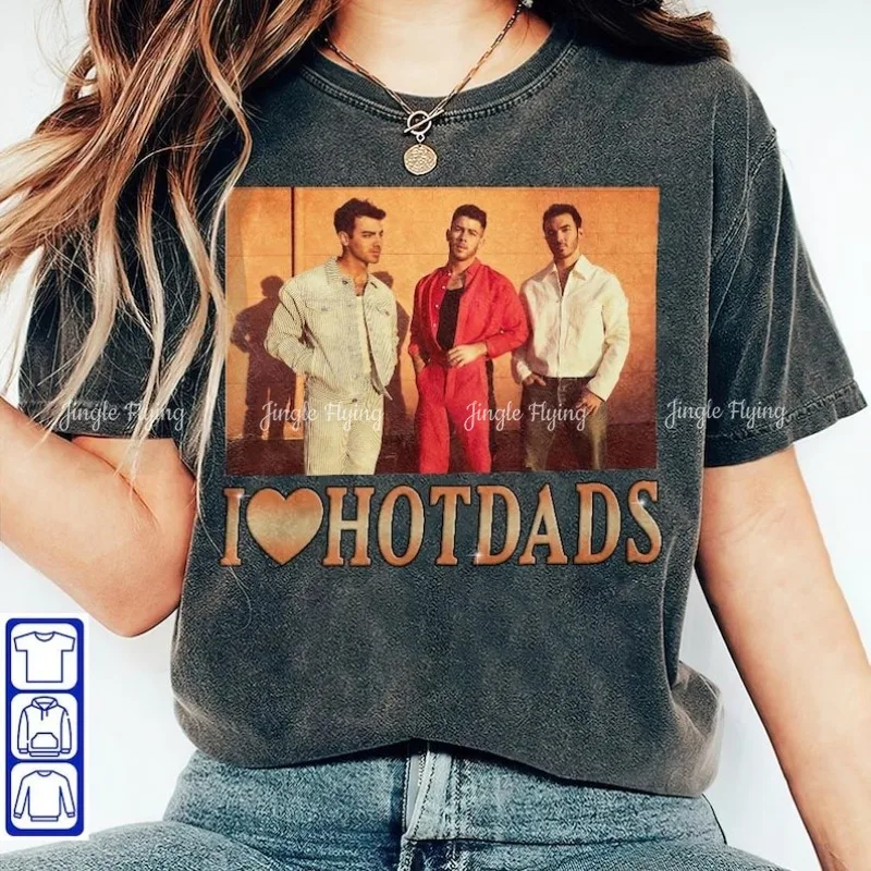 Фото Винтажная футболка «Я люблю» Hot Dads Joe Homage, рубашка в стиле ретро, свитер 90-х годов, Brother Merch Jonas, подарки для фанатов №2