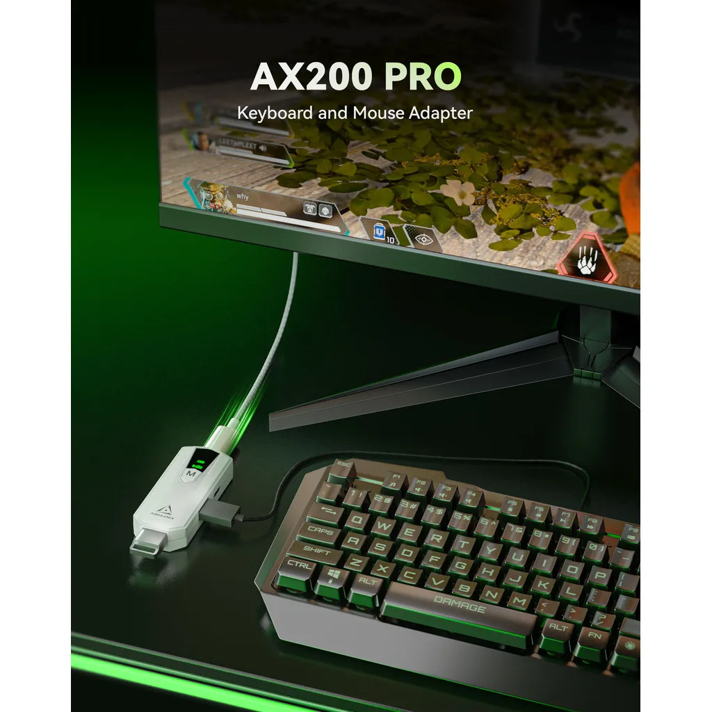 Фото AIMZENIX AX200PRO Адаптер для клавиатуры и мыши, высокопроизводительный конвертер |   Совместим с популярными играми FPS. |   Платформа ПК и НС №4