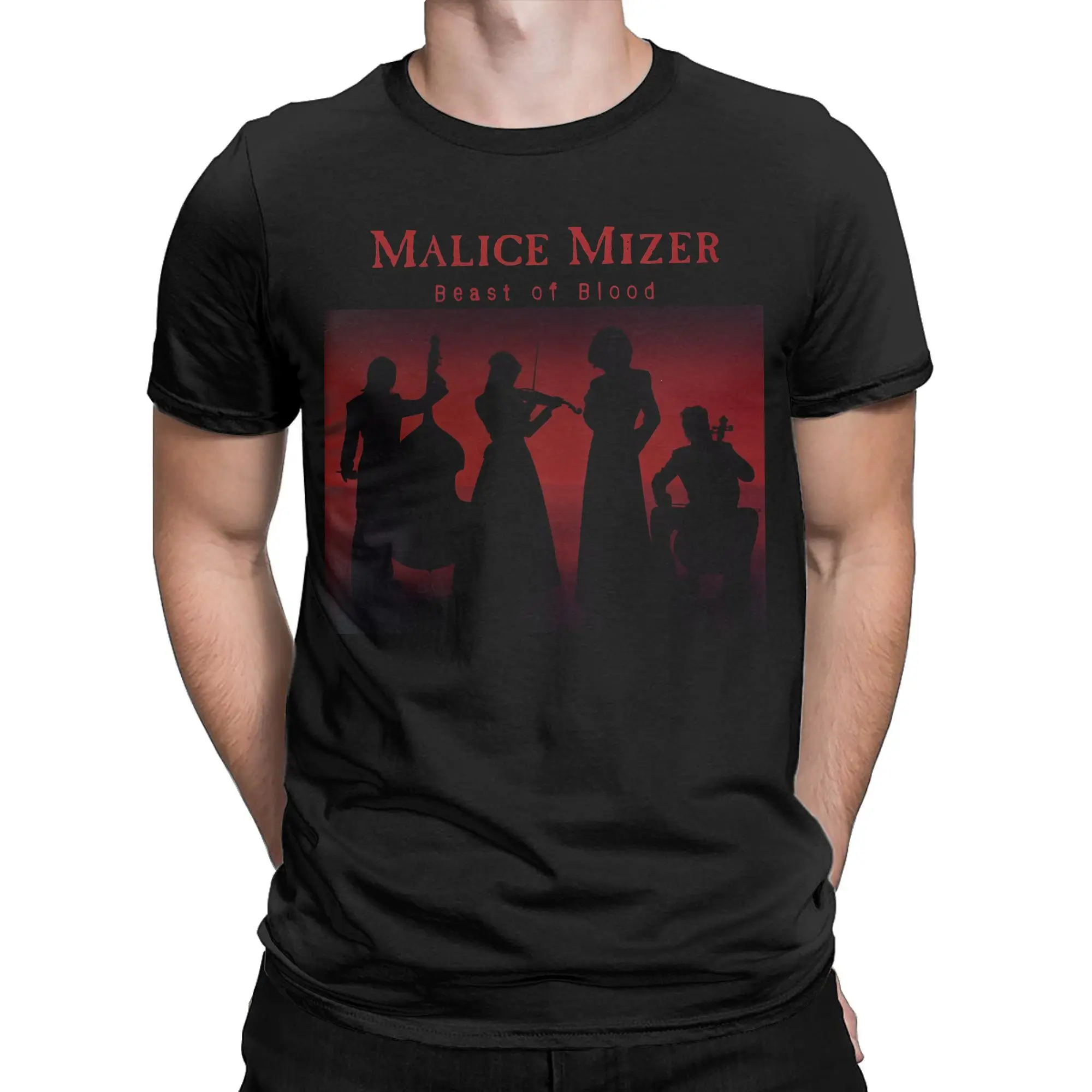 Фото Funny Malice Mizer Kei Visual Gothic T-Shirts Men Crewneck 100% Cotton T Shirt  Short Sleeve Tee Shirt Original Tops №4