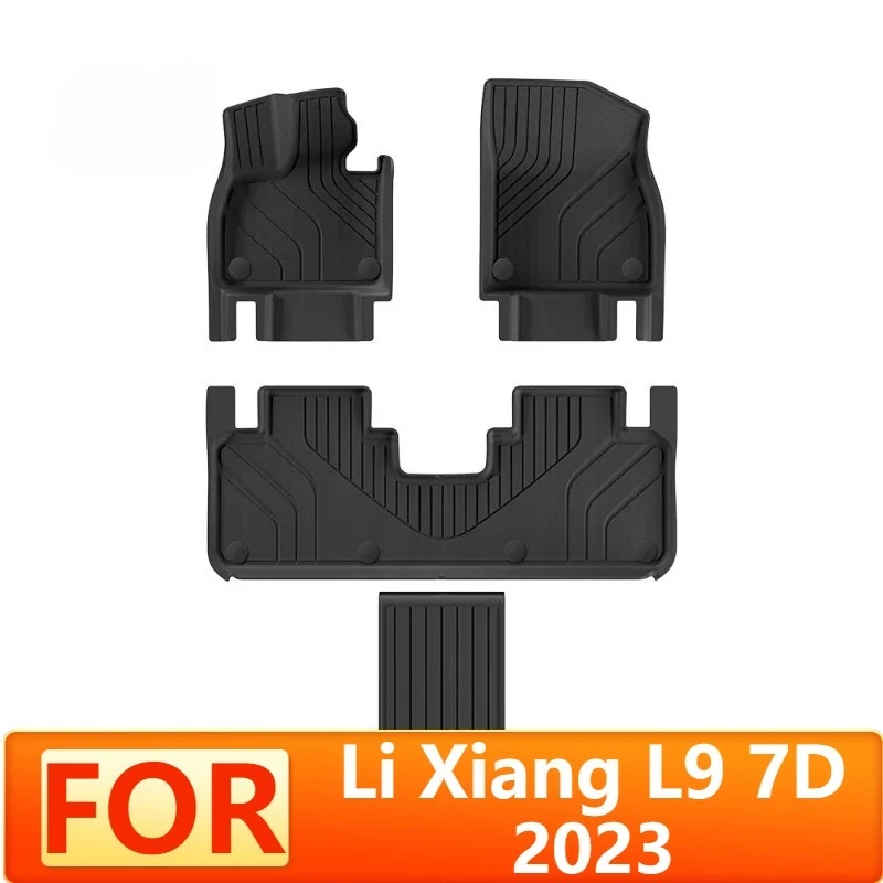 Автомобильные коврики с полным покрытием для Li Xiang L9 2023, сверхмощные водонепроницаемые вкладыши 3D TPE, противоскользящие всепогодные 3 шт., полный комплект