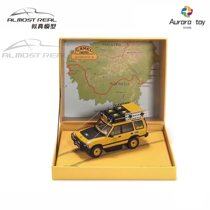 1/43 почти настоящая модель автомобиля Land Rover Discovery's First Five Door Camel Cup Kalimantan Station, модель автомобиля для мальчика, игрушка на заказ, подарок