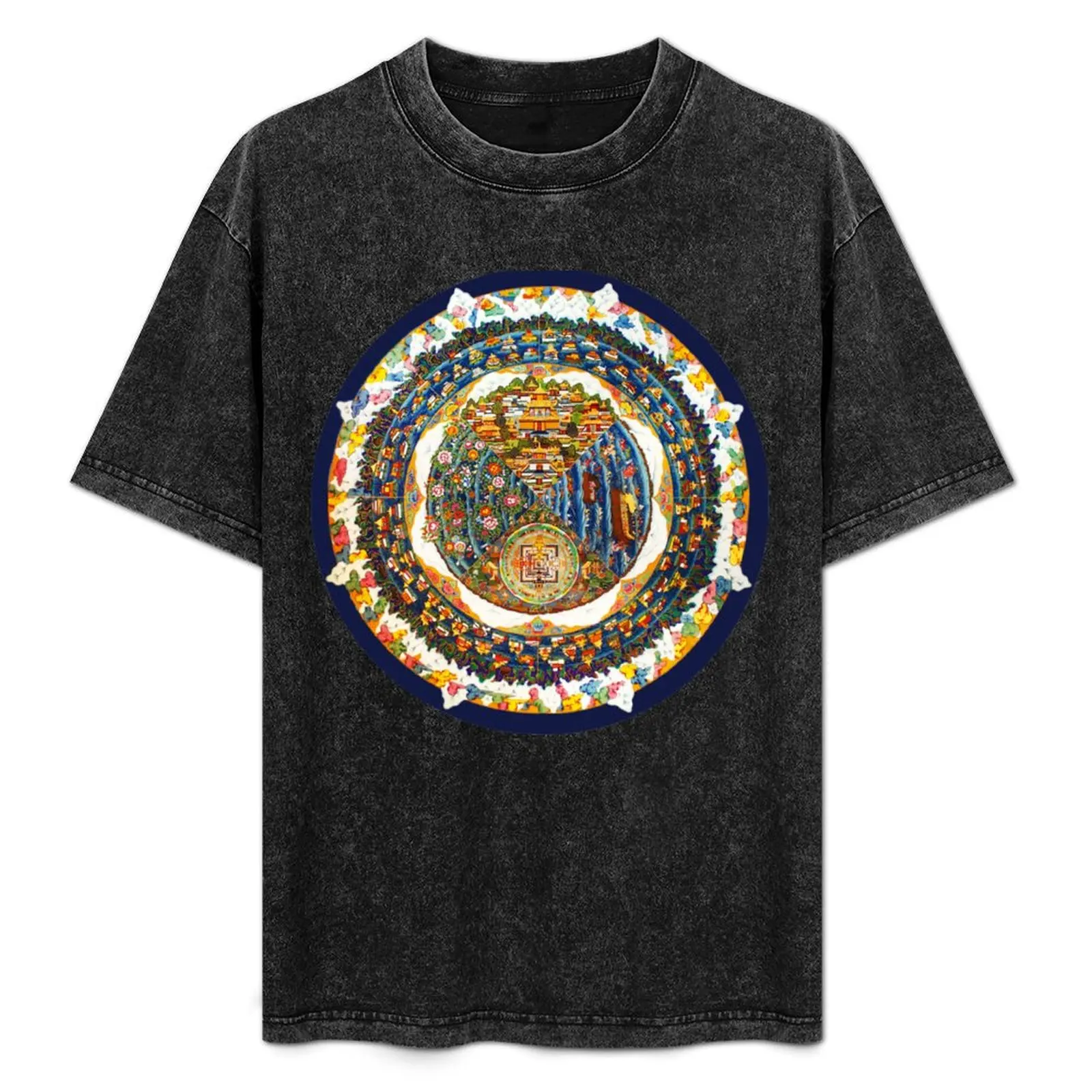 Футболка Buddhist Mandala 33, топы больших размеров, мужская футболка