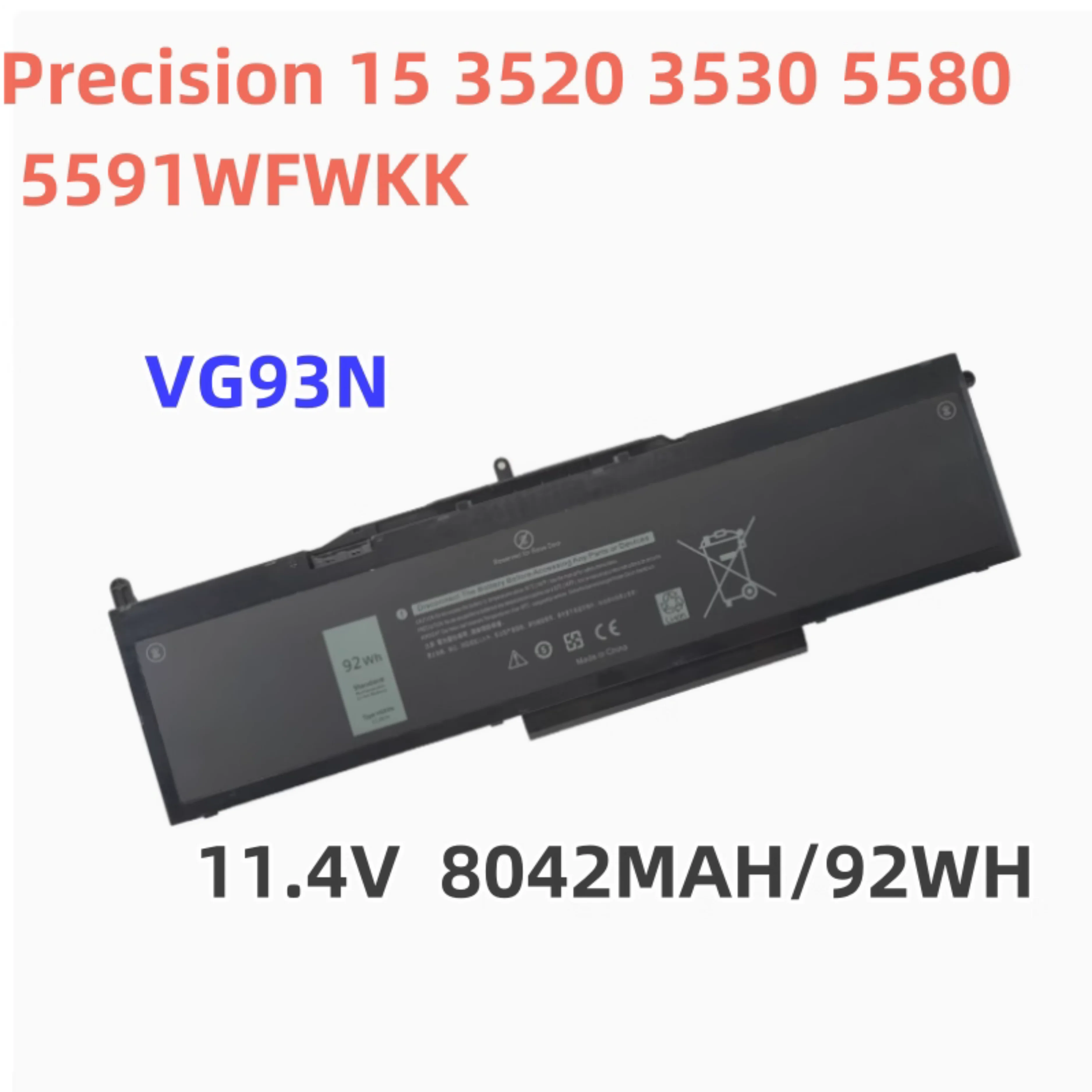Precision 15 3520 3530 5580 5591WFWKK VG93N