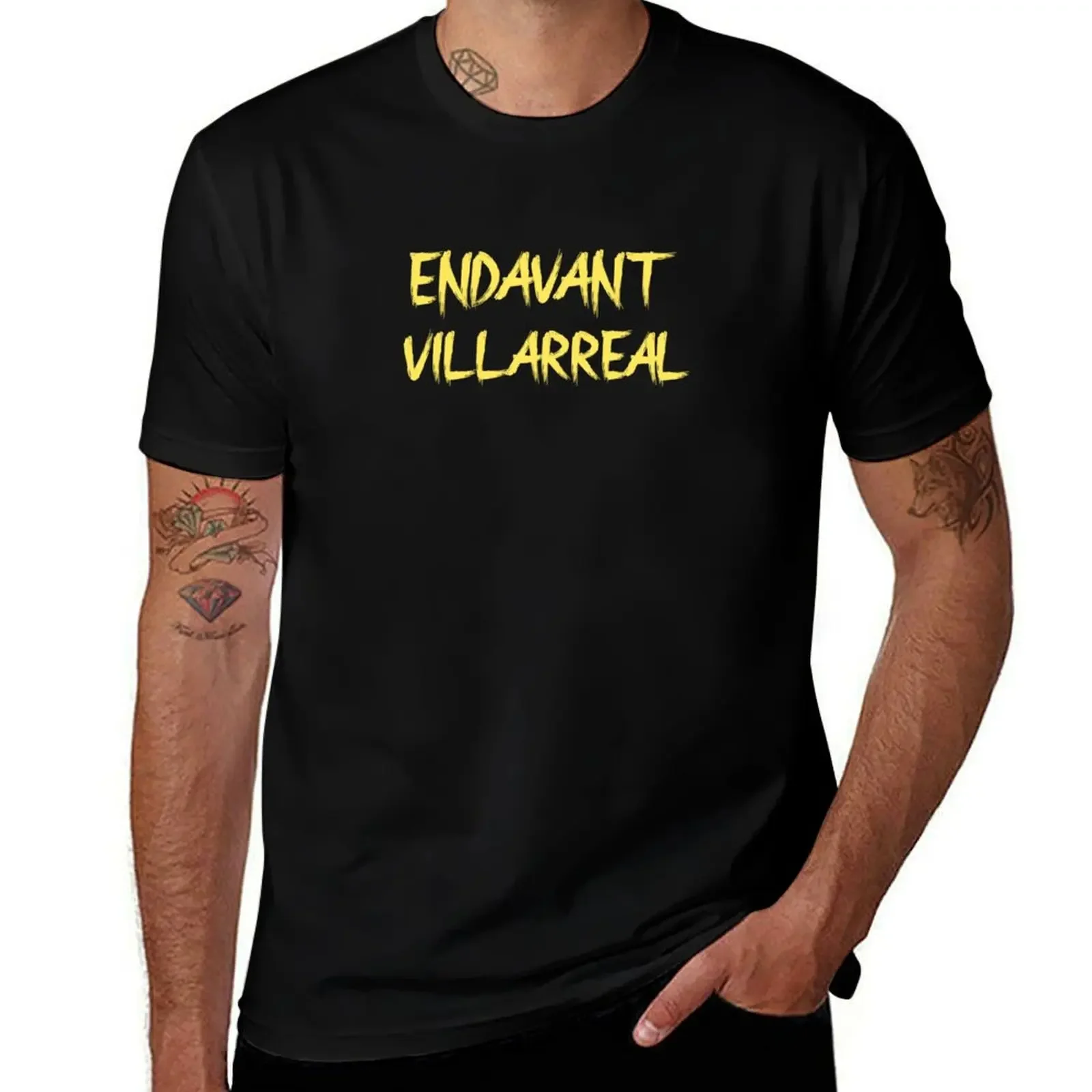 Футболка Endavant Villarreal мужская с принтом пота, милый топ с аниме-фигурками, простая белая рубашка, на лето