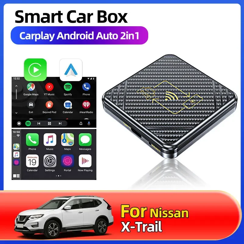Новый беспроводной адаптер 2 в 1, Android Auto, Bluetooth, Wi-Fi, Carplay, умный ключ Plug and Play, автомобильные аксессуары для Nissan X-Trail