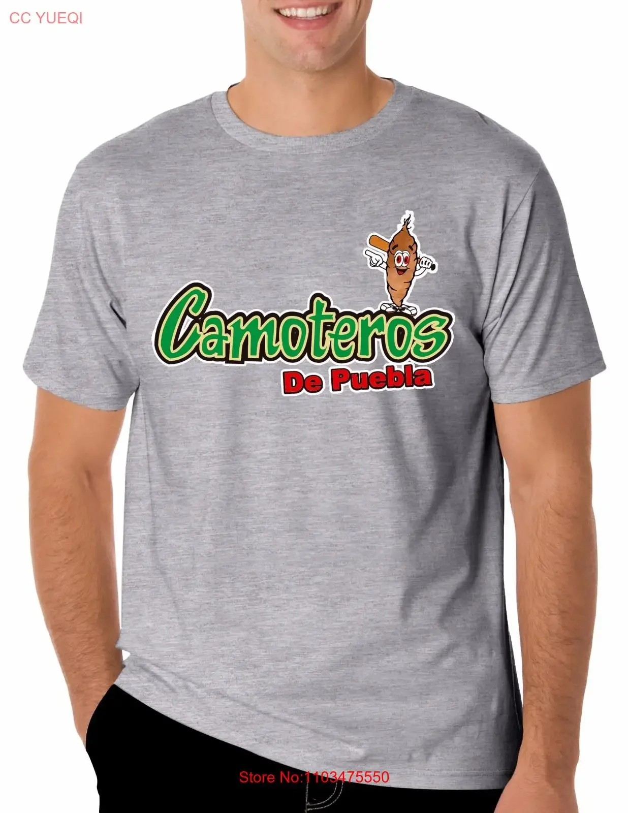 Мужская футболка Los Camoteros de Puebla, цвет серого цвета, 100, хлопок, винтажная стираная модная уличная одежда унисекс, растянутая, дышащая
