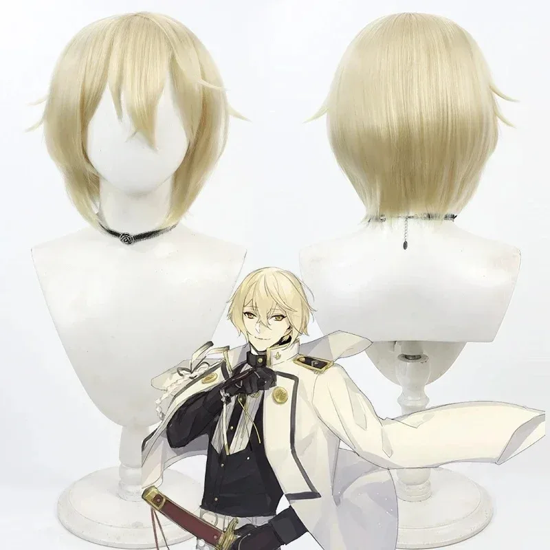 Фото Amine Touken Ranbu Online Higekiri Косплей Короткие прямые светло-русые термостойкие синтетические волосы Хэллоуин Ролевая игра Парик; 4. №2