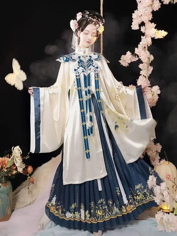 Vestido chino tradicional de hada Hanfu para niña, ropa de Cosplay, fotografía oriental, bordado exquisito, dinastía Ming, Otoño