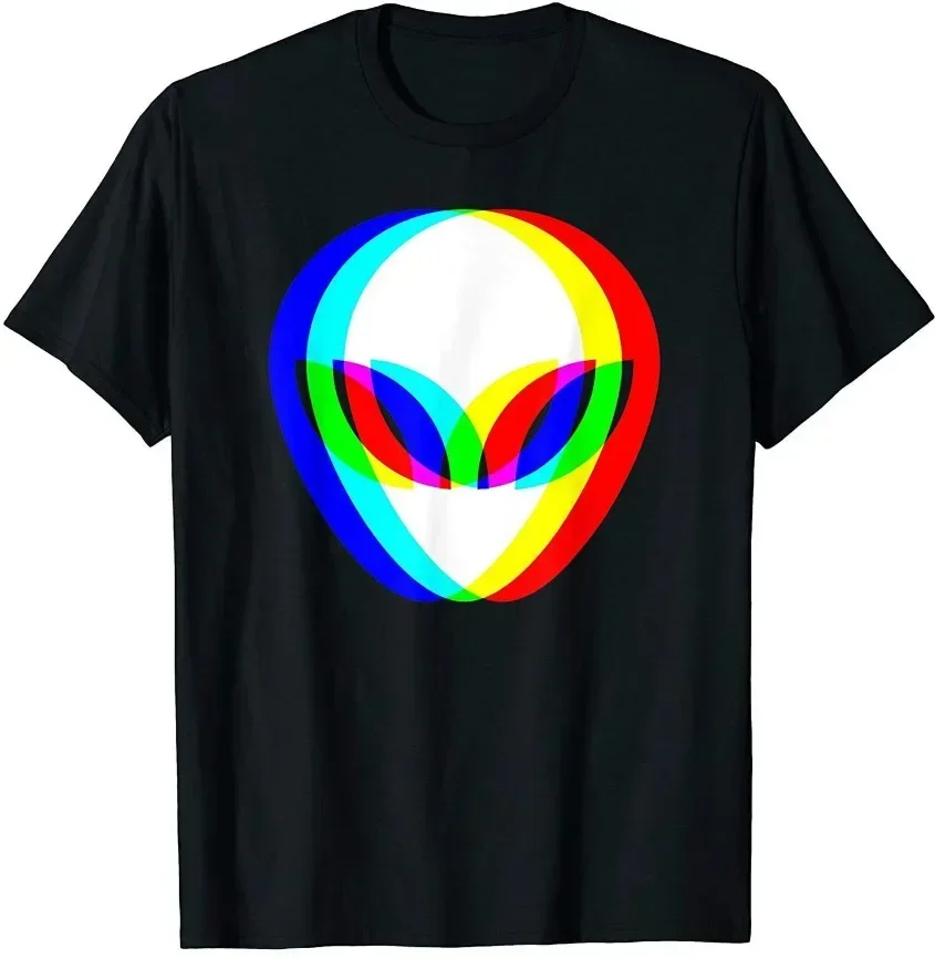 LIMITED Alien Head Trippy Techno Rave EDM Music Festival Футболка Размер S-5XL мужская дизайнерская одежда с коротким рукавом и круглым воротником 2024