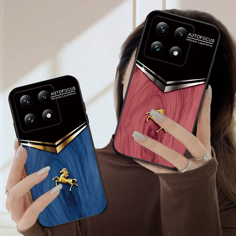 Фото Голова золотой лошади для Xiaomi Poco X7 M7 Pro 5G M5 X4Pro M4 M6 4G C65 C75 F6 F5 X6 X5 7 X5 F7 Ultra M5S M4Pro 5G мягкий чехол для телефона №2