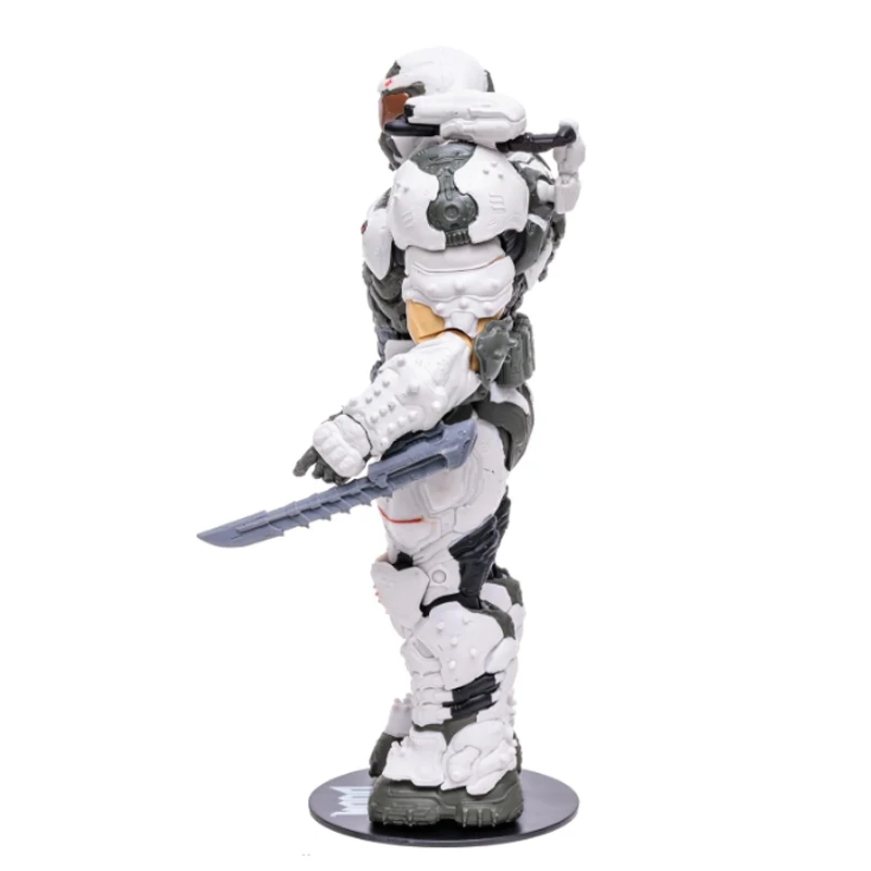 Фото Mcfarlane Doom Eternal фигурка Doom Slayer белая доспехи украшения ручной работы рождественские подарки на день рождения для мальчиков и девочек №5