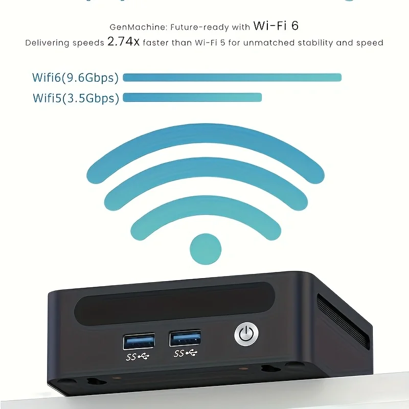 Genmachine AMD Ryzen 5 7530U MINI PC 8-ядерный 12 потоков 2,0 ГГц до 4,5 ГГц 15 Вт Win11 DDR4 3200 МГц SSD WIFI6 BT5.2 Настольная компьютерная игра (art.: 3920cd7fb0ed4) - 3920cd7fb0ed4