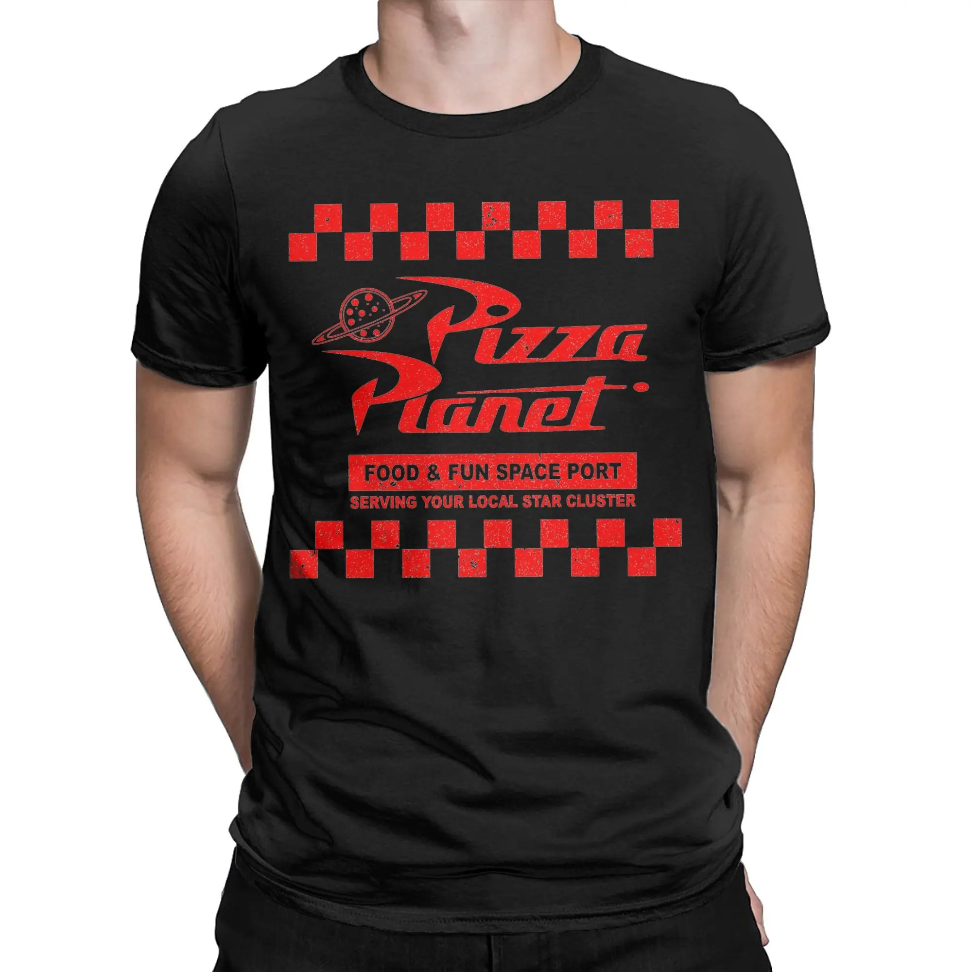 Фото Pizza Planet Lts Toy Story T Shirt for Men Pure Cotton Funny T-Shirts Crewneck  Tee Shirt Short Sleeve Clothes Birthday Gift №2