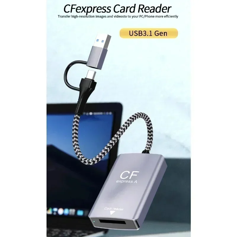 Для CFexpress Type A и SD Card Reader USB3.2 10 Гбит/с Type C SD Card Reader Адаптер для чтения карт памяти для Android/Windows/Mac