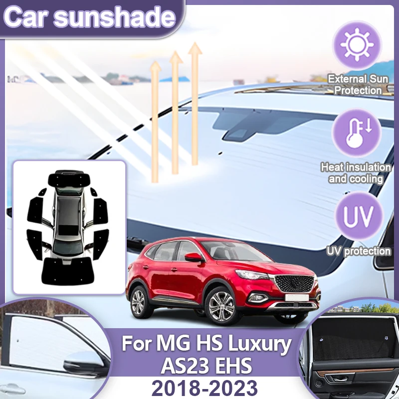 Для MG HS Luxury AS23 EHS 2018-2023 2020 2022 2023 Солнцезащитные очки с полным покрытием, анти-УФ-накладка, солнцезащитный козырек, боковое окно, лобовое стекло, крышка