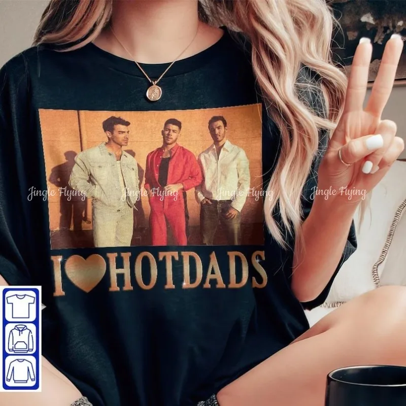 Фото Винтажная футболка «Я люблю» Hot Dads Joe Homage, рубашка в стиле ретро, свитер 90-х годов, Brother Merch Jonas, подарки для фанатов №3