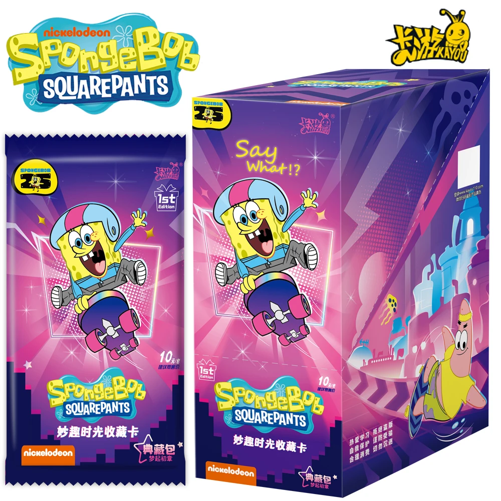 Коллекционные карты KAYOU SpongeBob SquarePants, классическая анимация, серия Fun Time, тема BP или UR, коллекционные карточки с персонажами, подарки для детей