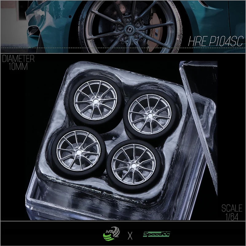 Модель автомобиля SpeedCG 1/64, колесики HRE P104SC, детали для крепления, диаметр 10 мм, для гоночных автомобилей, игрушек, роскошные детали, Hotwheels Tomica