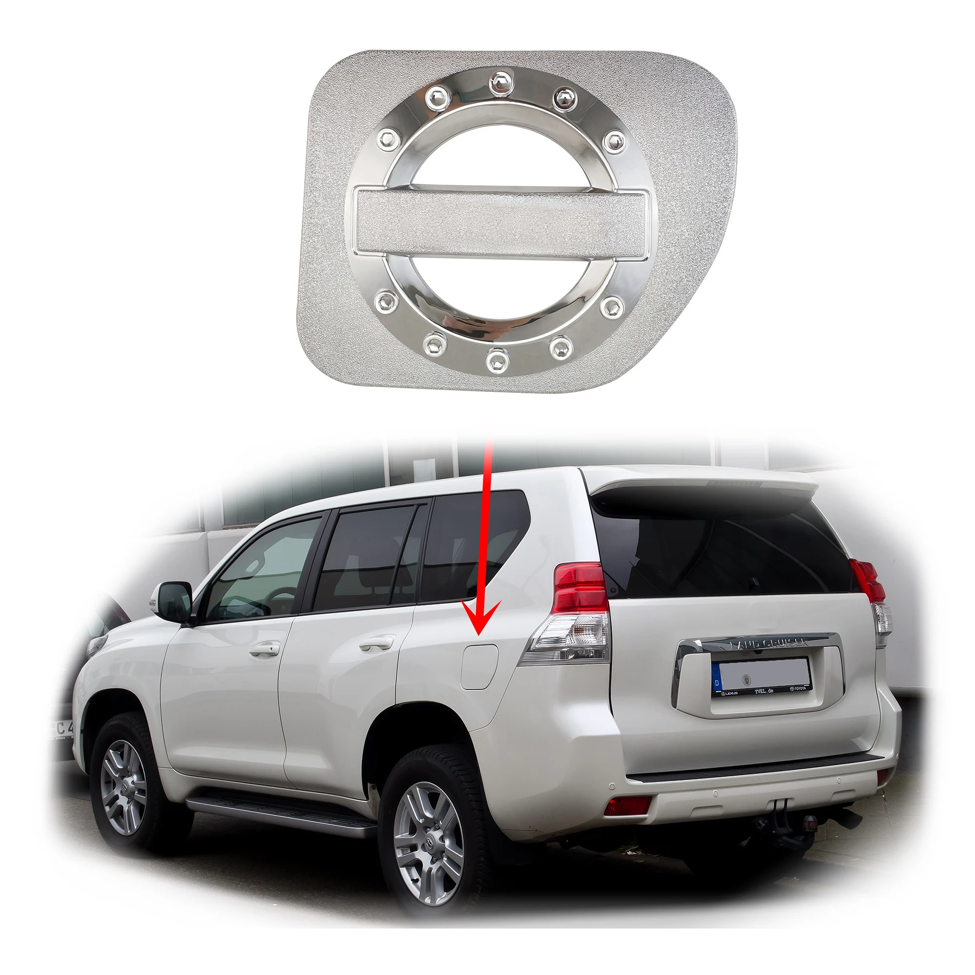 Для Toyota Land Cruiser Prado FJ150 150 2010 2014 2015 17 новая хромированная резная Крышка Резервуара в стиле пасты