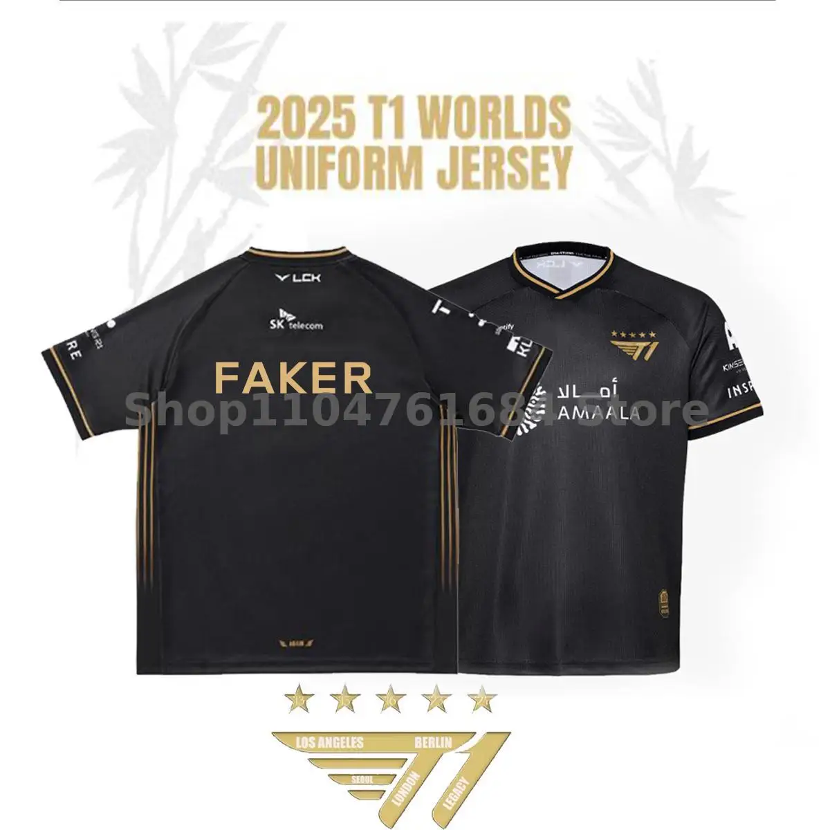 2025 Новая футболка Esports Team Uniform T1 League Of Legends World Finals Джерси Футболка Lol Games Faker Fan Support Мужская одежда Мужская одежда