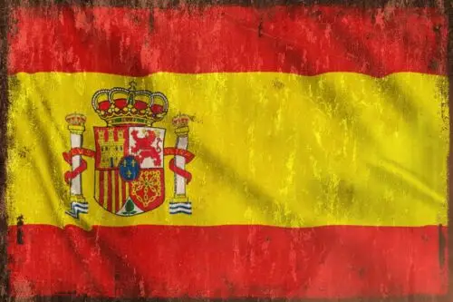 Флаг Испании, Bandera de España, старинный металлический знак в винтажном стиле