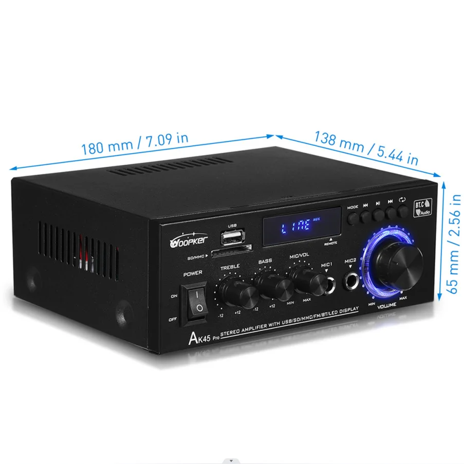 Фото AK-45 обновленный цифровой Bluetooth U-дисковый усилитель мощности AK45pro, двухканальный усилитель мощности, усилитель мощности Bluetooth №4