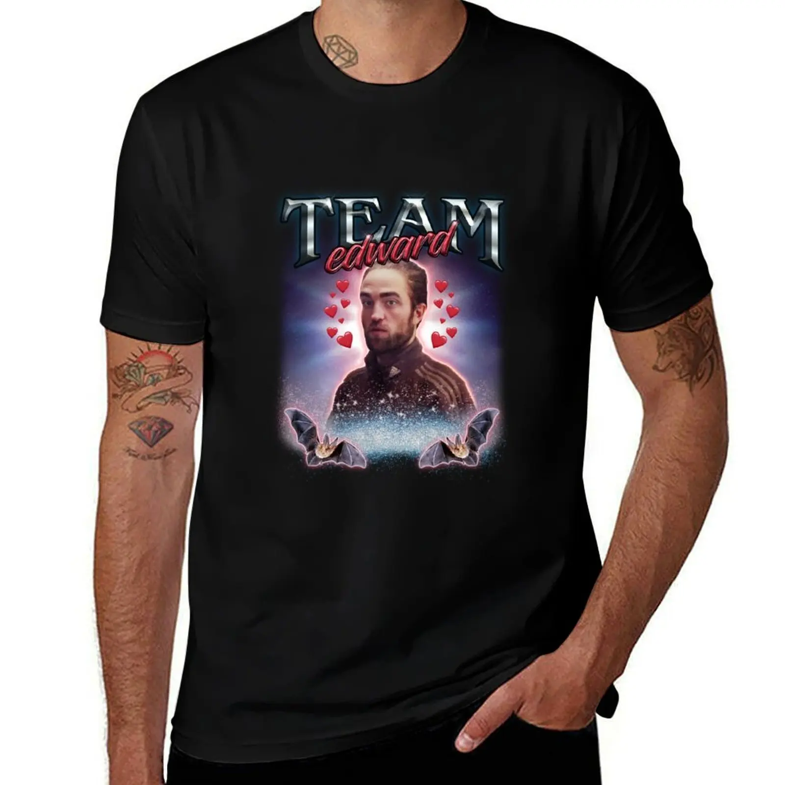 Футболка с коллажем Team Edward Twilight Cursed Fan, футболки для мужчин, хлопковая мягкая мужская футболка, футболка из 100% хлопка