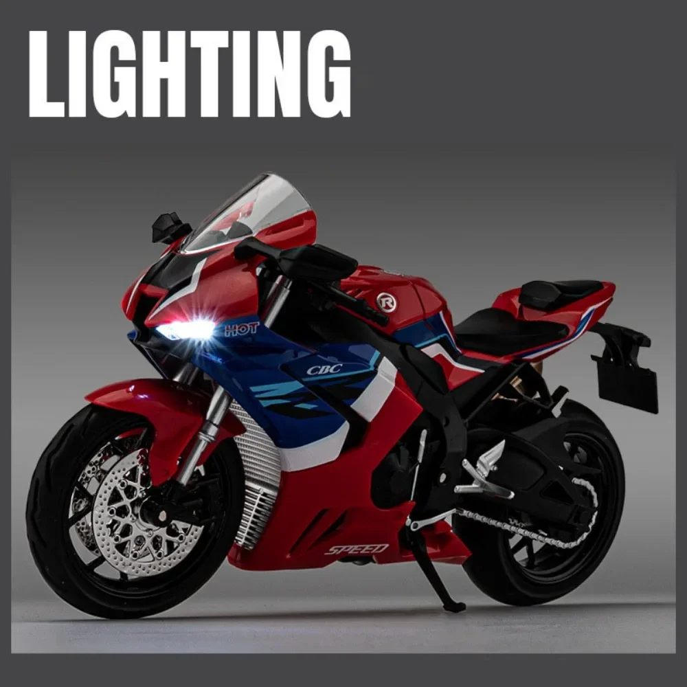 Фото 1/12 Honda CBR1000RR гоночная модель мотоцикла, игрушка из металлического сплава №4