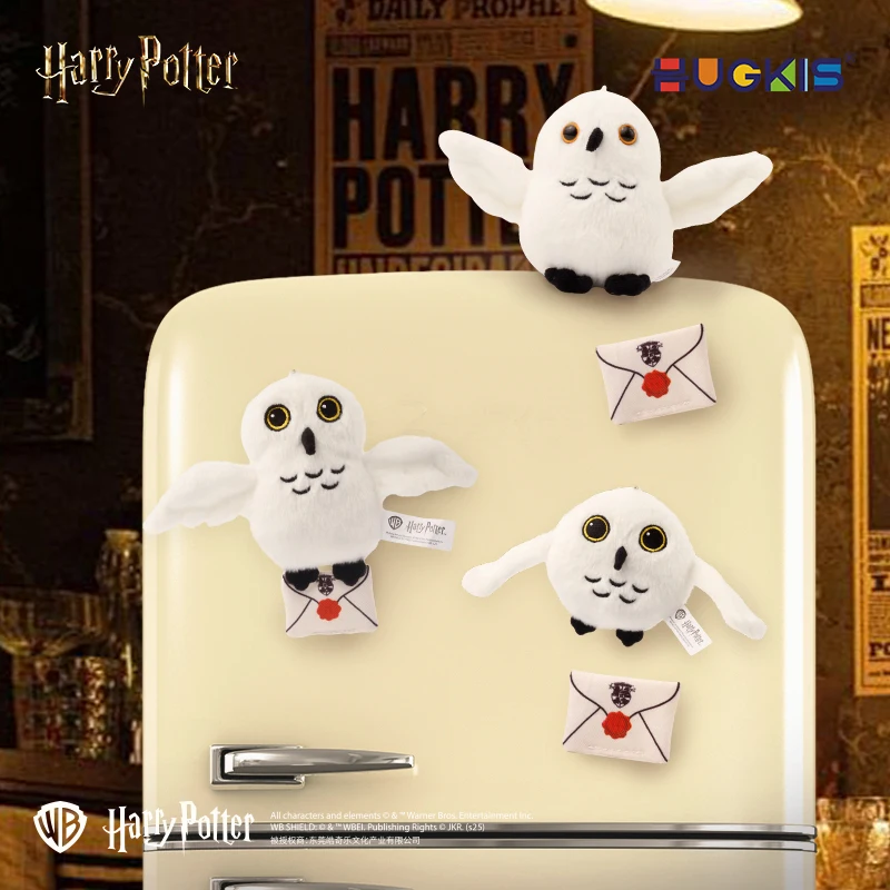 Натуральная плюшевая подвеска Hugkis Harry Potter Hedwig, милая сова, мультяшный милый плюшевый брелок, кукла, магнит на холодильник, подарок на день рождения, игрушка