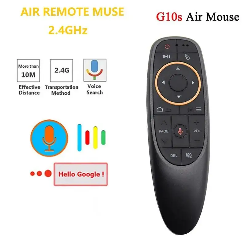 Фото GAMINJA G10S Air Mouse Голосовой пульт дистанционного управления 2,4G Беспроводной гироскоп ИК-обучение для H96 MAX X88 PRO X96 MAX Android TV Box HK1 №2