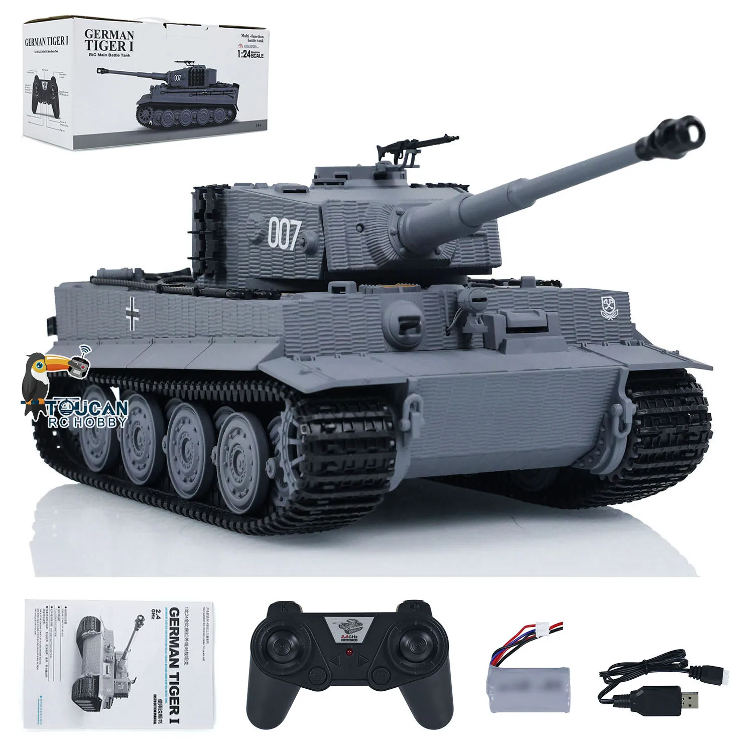 Радиоуправляемый танк 1/24 Battle Tiger I RC Модель Taigen Пульт дистанционного управления Инфракрасные боевые военные танки Мини-автомобили Радиоуправляемая игрушка TH23571