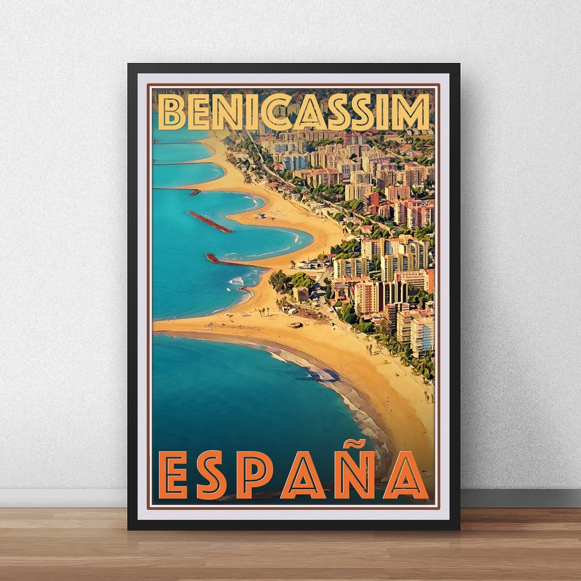 Benicaassim Espana, ретро-стиль, Постер для путешествий, HD Печать на холсте, Художественная печать, домашний декор, настенная живопись (без рамки)
