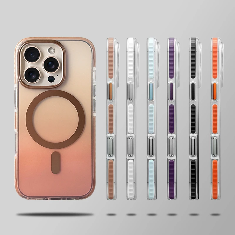 Фото Магнитный бампер, противоударный чехол для телефона MagSafe для iPhone 16 pro max 16 Pro 16 Plus, матовый жесткий защитный чехол для ПК с беспроводной зарядкой №5