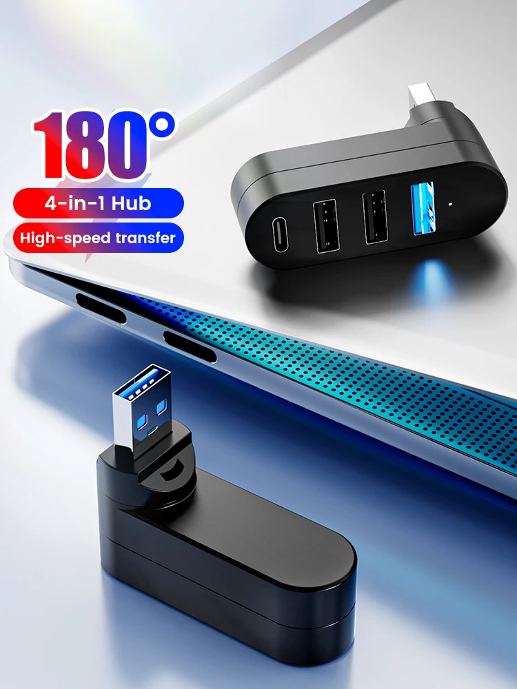 USB-концентратор 3.0, Вращающийся Адаптер, Высокоскоростной USB-накопитель