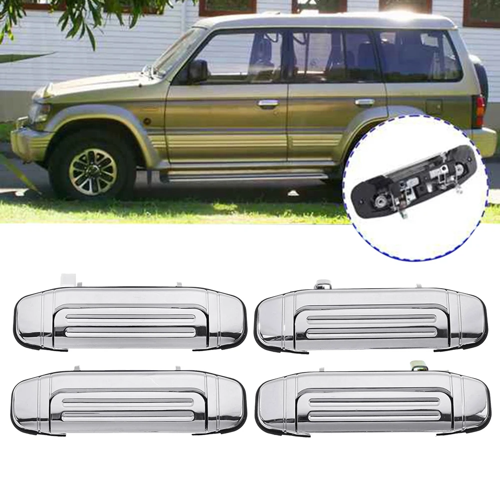 Наружные хромированные дверные ручки 4x для Mitsubishi, Montero, Pajero MR156875, MR156876, MR156877, сменные детали для автомобиля (art.: 3920c8c0fe84f) - 3920c8c0fe84f