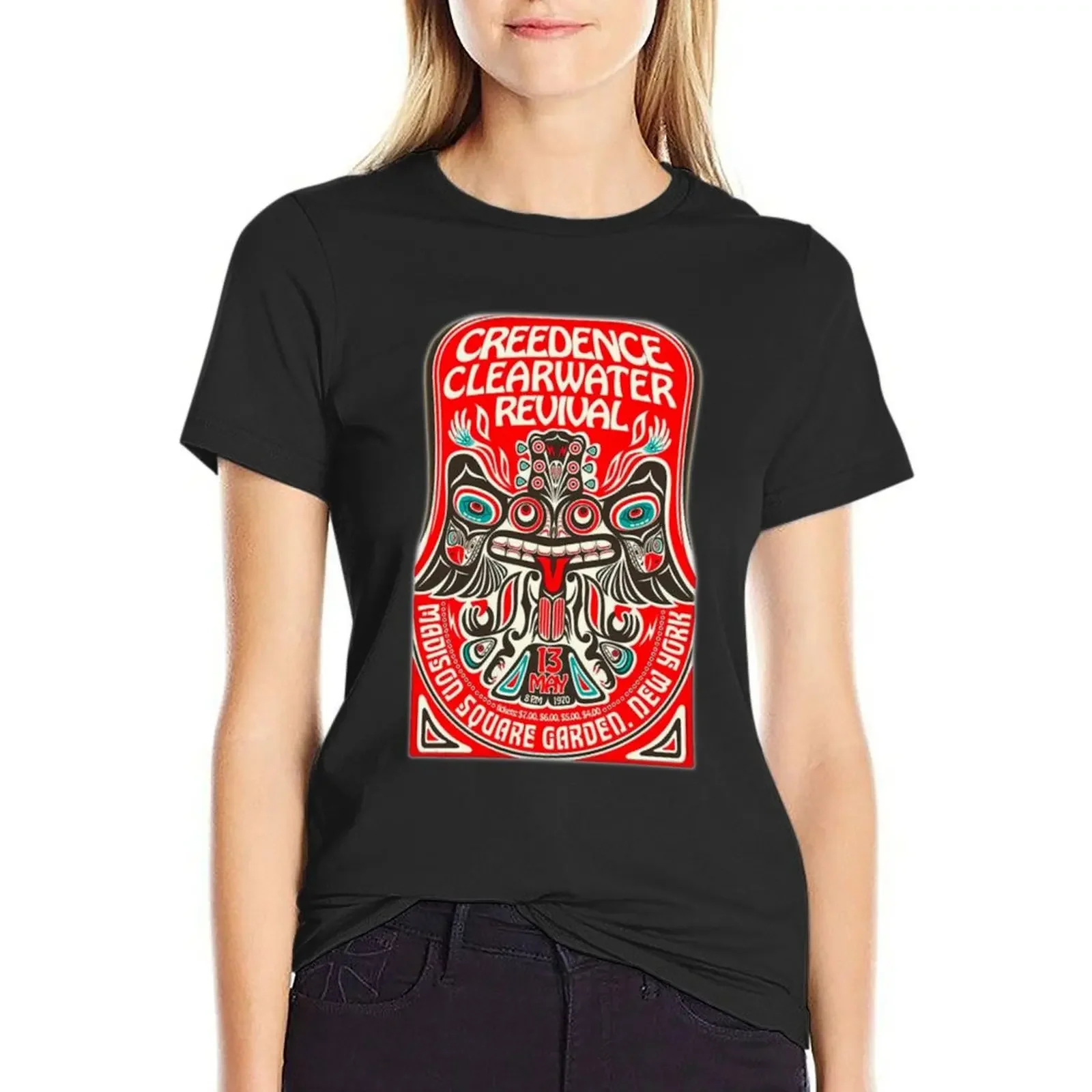 Футболка Creedence Clearwater Revival 1970, топы больших размеров, графическая женская одежда