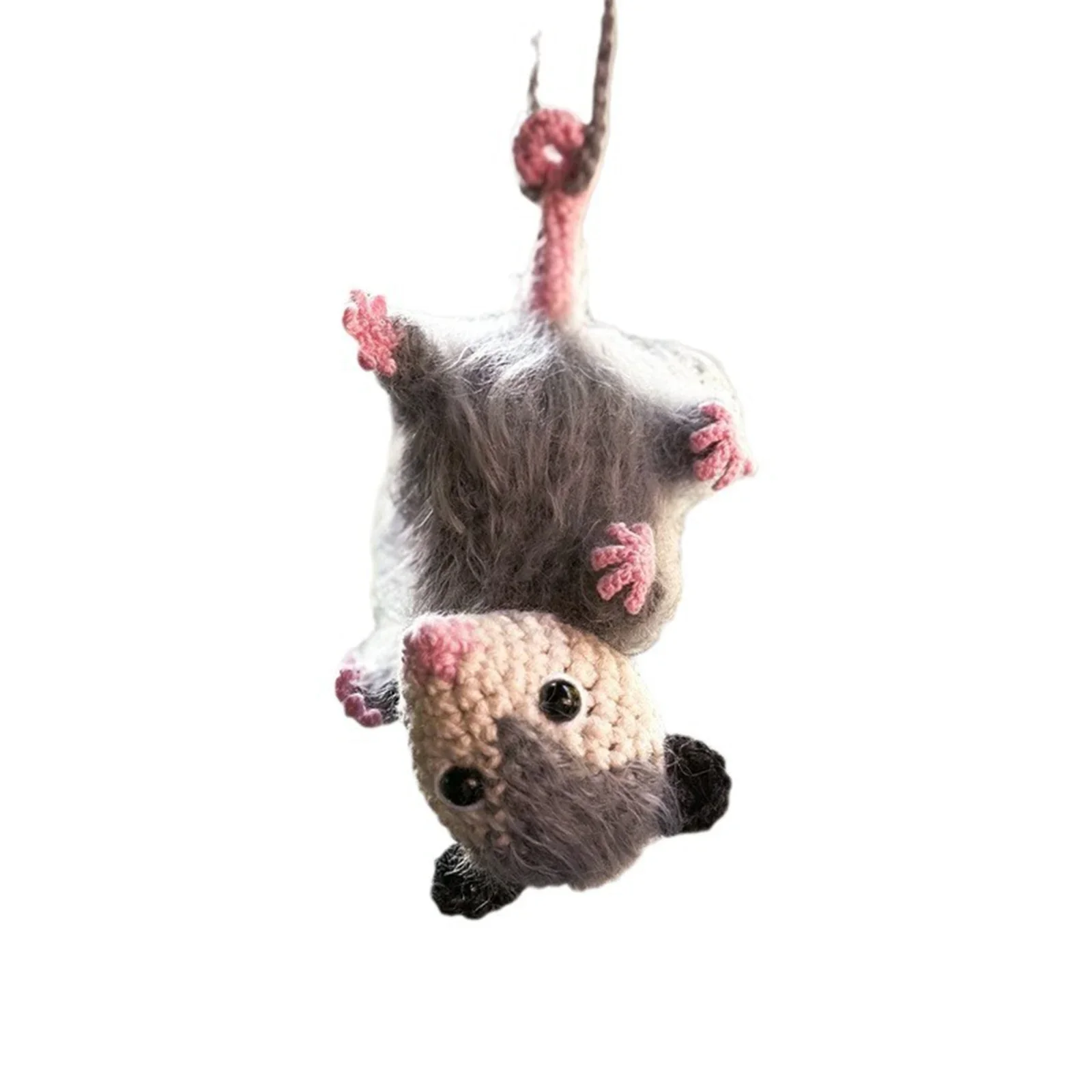 Зеркало заднего вида Possum Christmas Cute Possum Car Charm Хэллоуин Премиум-пряжа Зеркала заднего вида Очаровательный дизайн