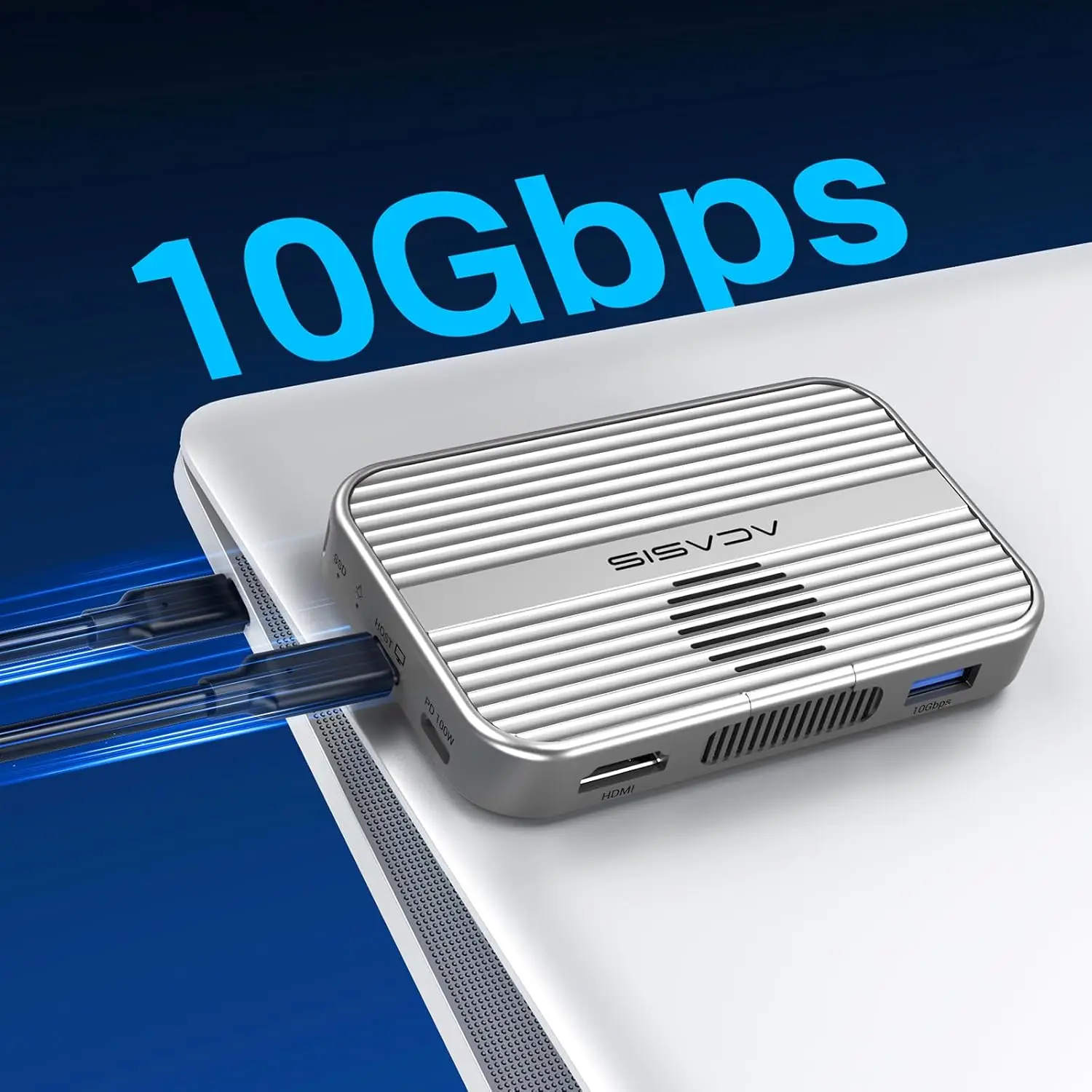 Фото Магнитная док-станция Acasis USB C Корпус M.2 NVMe SSD с охлаждающим вентилятором 4K HDMI 100 Вт PD Поддержка SSD 2230/42/60/80 мм B+M M-Key №4