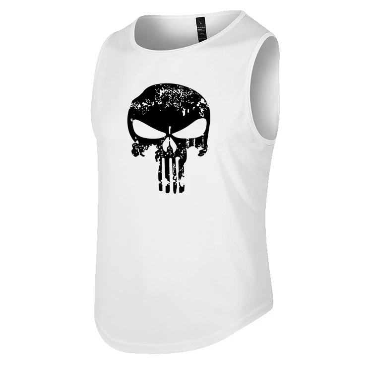 Фото 2023 Kaus Tanpa Kebugaran Pria Tank Top Skull Gym Fitness Pria Rompi Olahraga сейuk Jaring Pria Kaus Gym Rompi Lari Pria №5